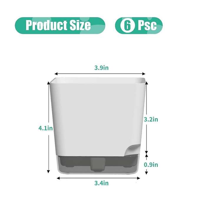 3.9 Inch Succulent Pots with Drainage Hole, 6 Pack Style Small Plant Pots Flower Planters for Indoor