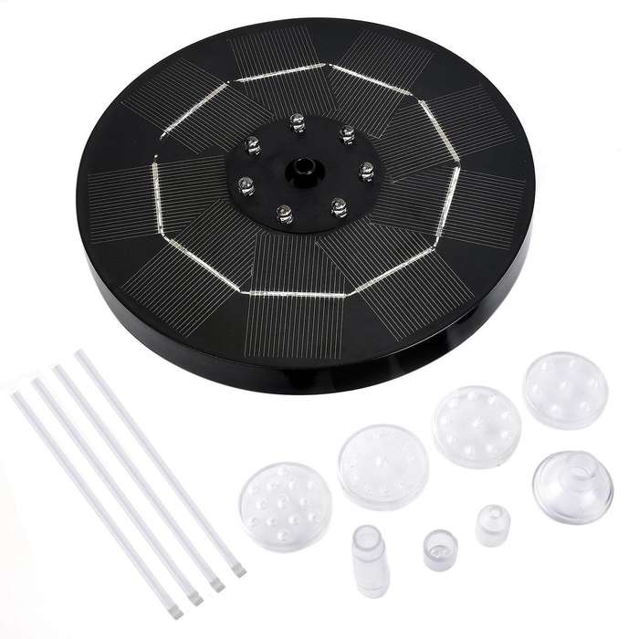 3.5W LED Solar Fountain for Birdbath, Solar Water Fountains with 6 Nozzles, Solar Powered Fountain P