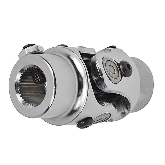 3/4IN 36 Spline X 3/4IN DD Steering Universal Joint Chrome Single U Joint Shaft / U Joint Coupler /