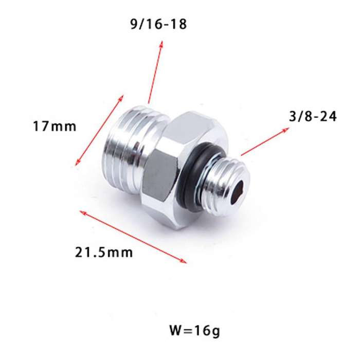 3/8-24 to 7/16-18 Threaded Male Quick Adapter Diving Computer Watch High and Low Pressure Adapter