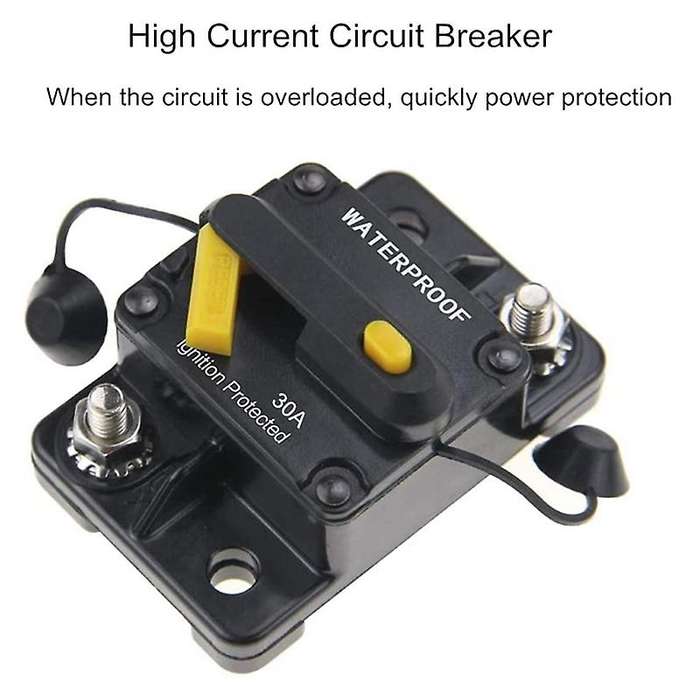 30 Amp Circuit Breaker 12V- 48V DC Manual Reset for Trolling Motor Rv Marine Boat Vehicles System Pr