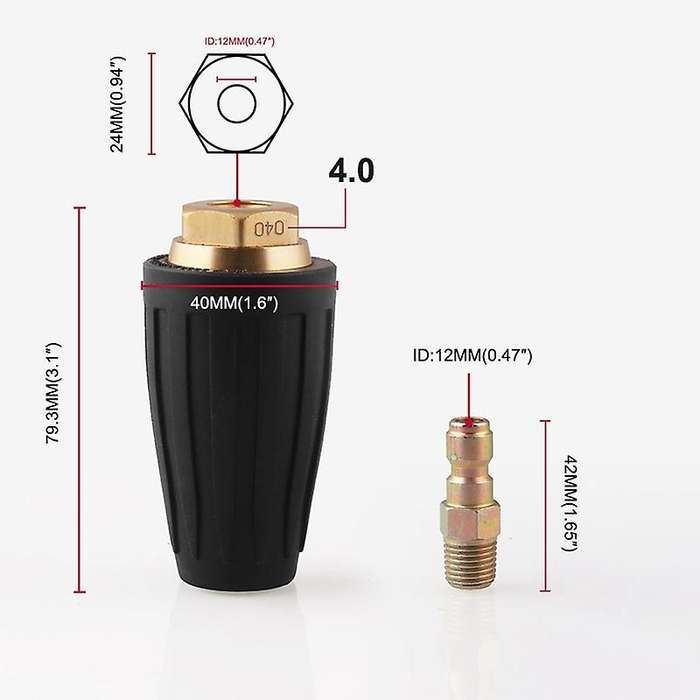 3000Psi Spiral Nozzle High Pressure Cleaner 360 Degree Rotation Turbine Nozzle for High Pressure Foa