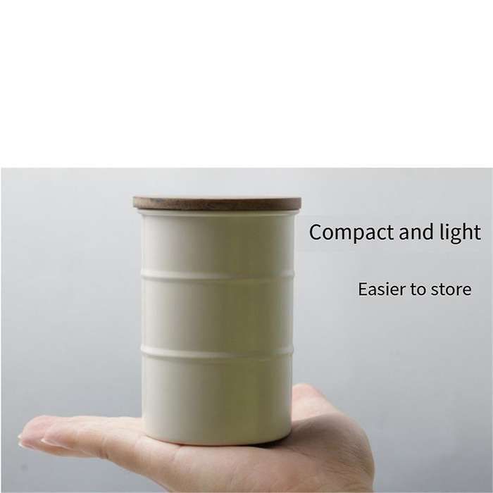 304 Stainless Steel Coffee Cans Sealed Cans with Wooden Lid Coffee Bean Dried Fruit Storage Jar Food