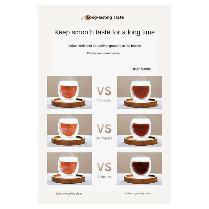 304 Stainless Steel Big Capacity Portable Tea and Water Separation Cup Coffee French Press