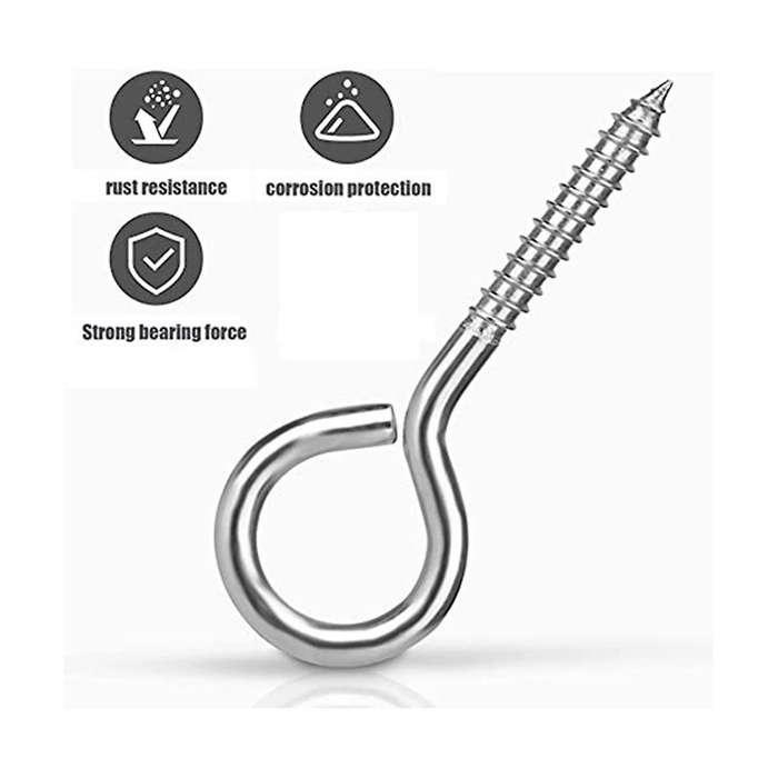 304 Stainless Steel Sheep Eye Nail Sheep Eye Self-tapping Nail Hook with Ring Screw Hand Twist Ring