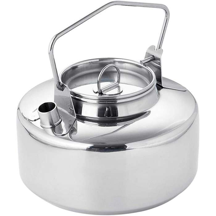 304 Stainless Steel Kettle Outdoor Camping Self Driving Teapot Coffee Pot Full Capacity 1.3L