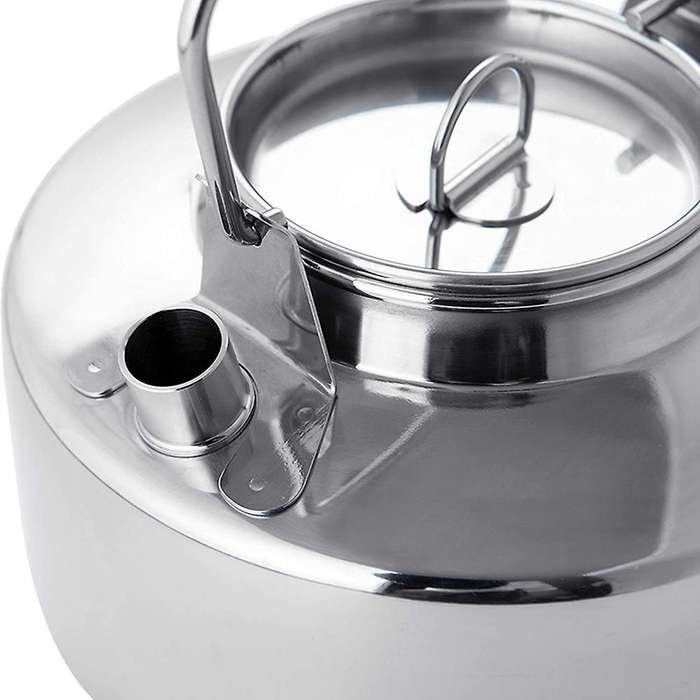 304 Stainless Steel Kettle Outdoor Camping Self Driving Teapot Coffee Pot Full Capacity 1.3L