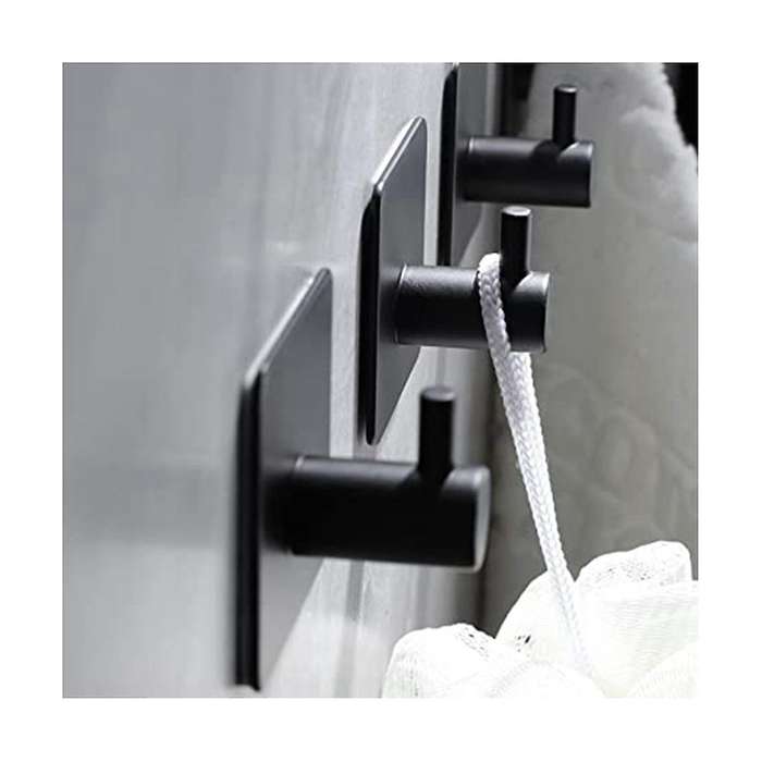 304 Stainless Steel Strong Steel Sticky Hook Free No Hole Single Hook Hook Bathroom Kitchen Door Me