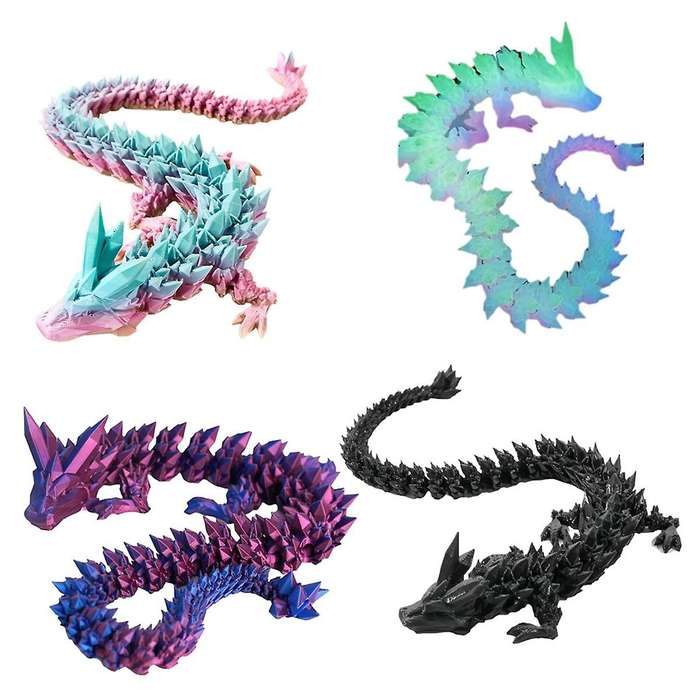 30CM Movable Dragon Ornament with Joints Dragon Ornament Stress Reducing Desktop Toy Ornament