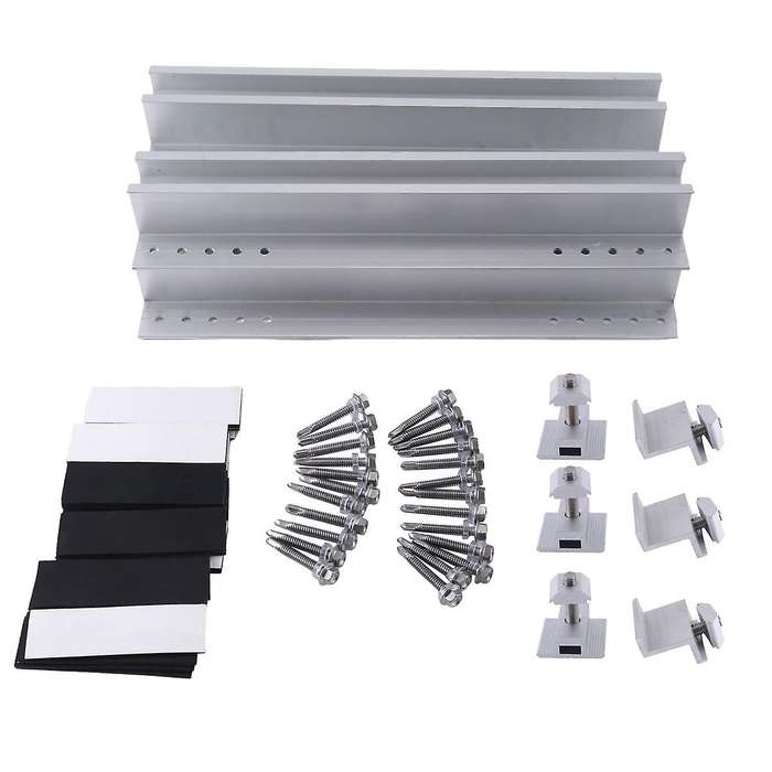 30cm Mini Rail Solar Bracket Solar Panel Photovoltaic Bracket 6 Rails + 4 Side Press + 2 Medium Pre