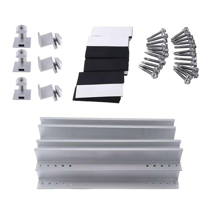 30cm Mini Rail Solar Bracket Solar Panel Photovoltaic Bracket 6 Rails + 4 Side Press + 2 Medium Pre