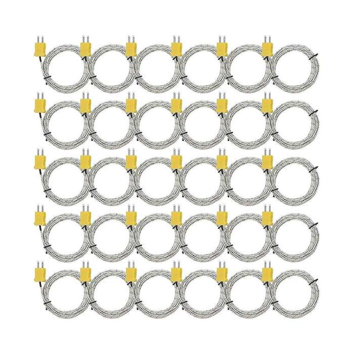 30Pcs 3Meters K Type Mini-Connector Thermocouple Temperature Probe Sensor Temperature Sensing Line f