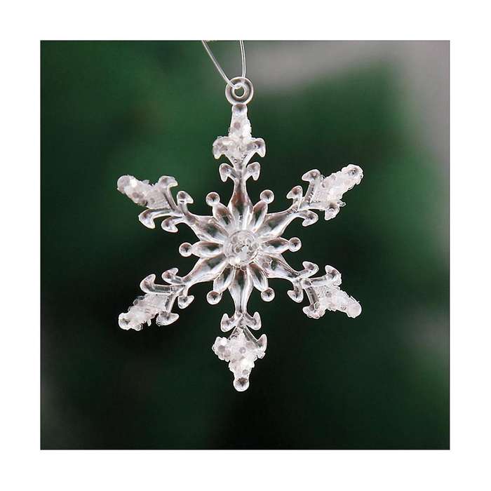 30pcs 4.5cm Christmas Transparent Sticky Snowflake Acrylic Christmas Hanging Ornament