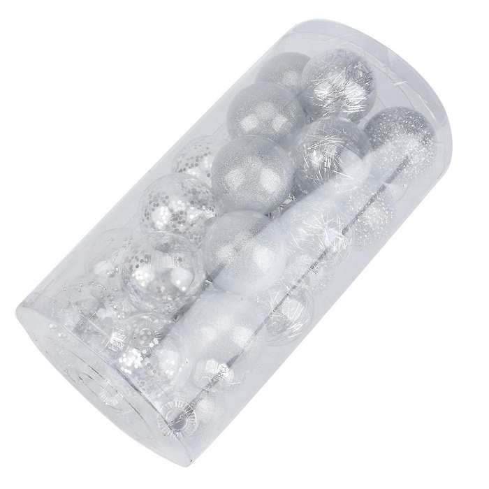 30pcs 6mm Decoration Ball, New Year's Hanging Ball, Party Pendant Props, Silver