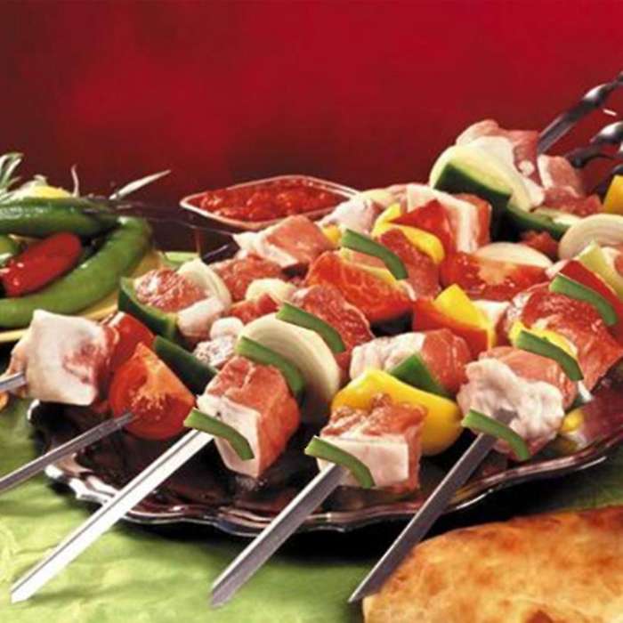 30Pcs Barbecue Set Set Stainless Steel Twisted Skewers