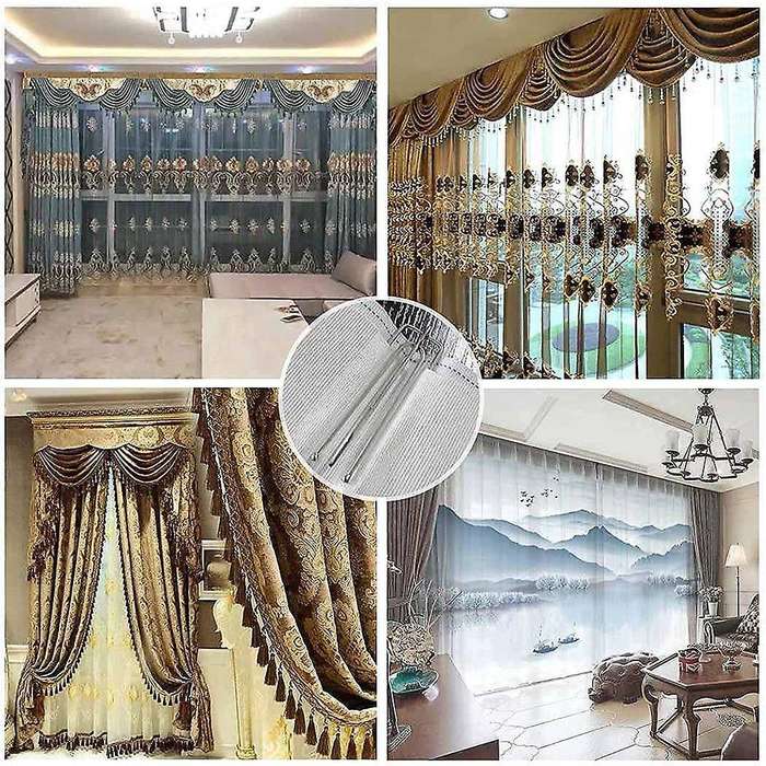 30Pcs Curtain Hook Four Fork Hook Curtain Accessories Curtain Cloth Ring Clamp Tracks 4 Prongs Pinch