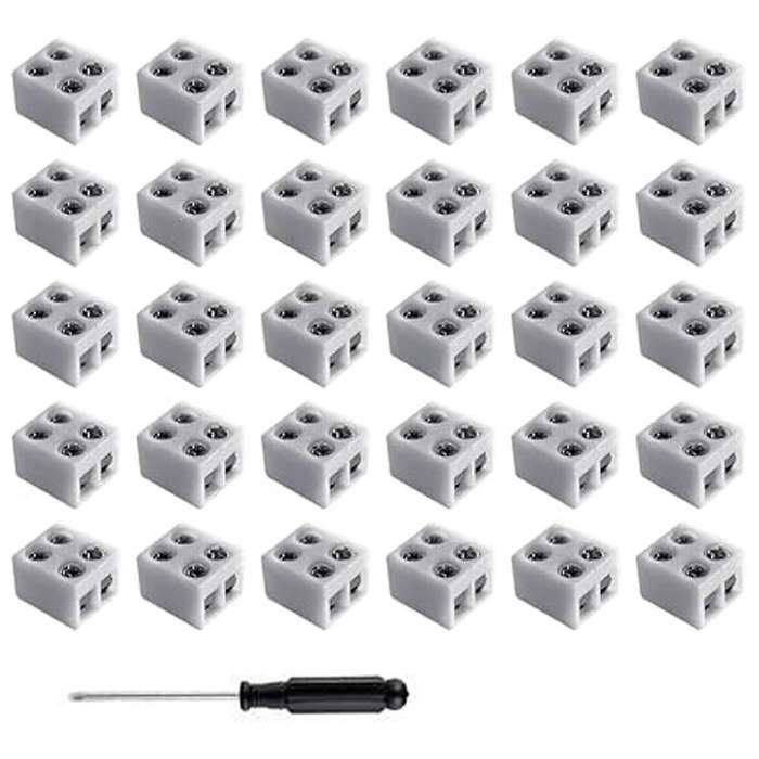 30PCS Led Strip Light Connectors Solderless 2Pin 8mm LED Connectors Strip to Wire for 5-24v Single C