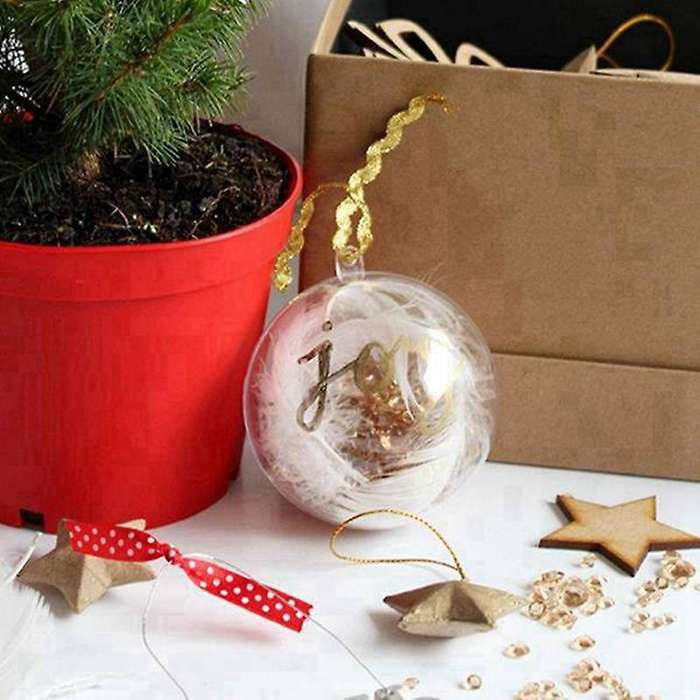 30pcs Plastic Hollow Ball Christmas Hollow Ball Decoration Ball Window Transparent Ball Packaging B