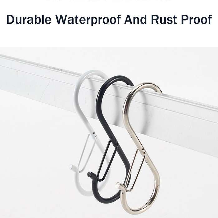 30pcs S Hooks Hanging Safety Buckle, 3.5 Inch Heavy Duty S Hooks, for Closet Hooks, Clothes, Kitchen