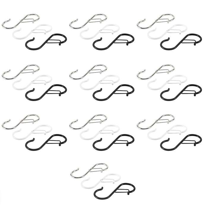30pcs S Hooks Hanging Safety Buckle, 3.5 Inch Heavy Duty S Hooks, for Closet Hooks, Clothes, Kitchen