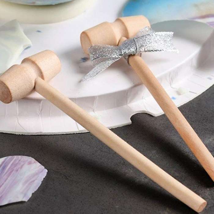 30PCs Mini Wooden Hammer for Lobster Crab and Other Shellfish,Solid Wood Mini Mallet Knocking Planet