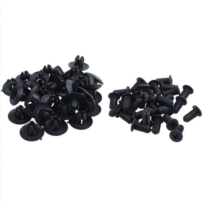30x 8mm Auto Fender Clips Fit for Front Push-type Retainer Clips Black