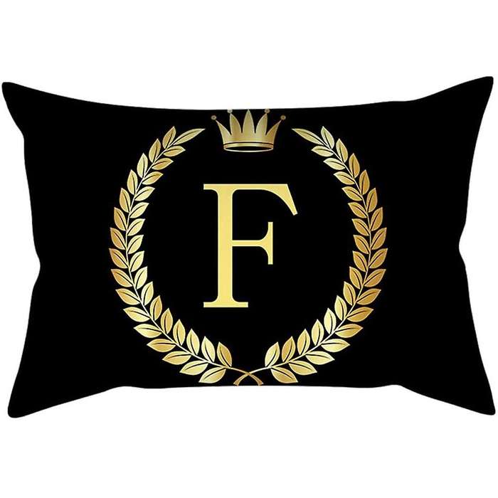 30X50 cm Sofa Decorative Pillowcase Letter Crown Printing Peach Skin Cushion Cover (Random Style)