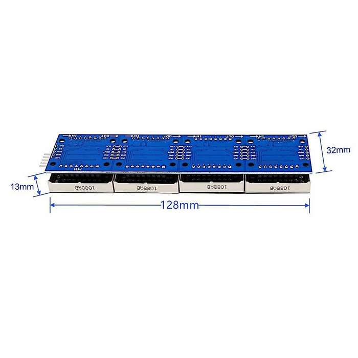 32X8 Dot LED Display Module 4 in 1 Common Cathode MCU Control with 5Pin Wire for (Multicolor)