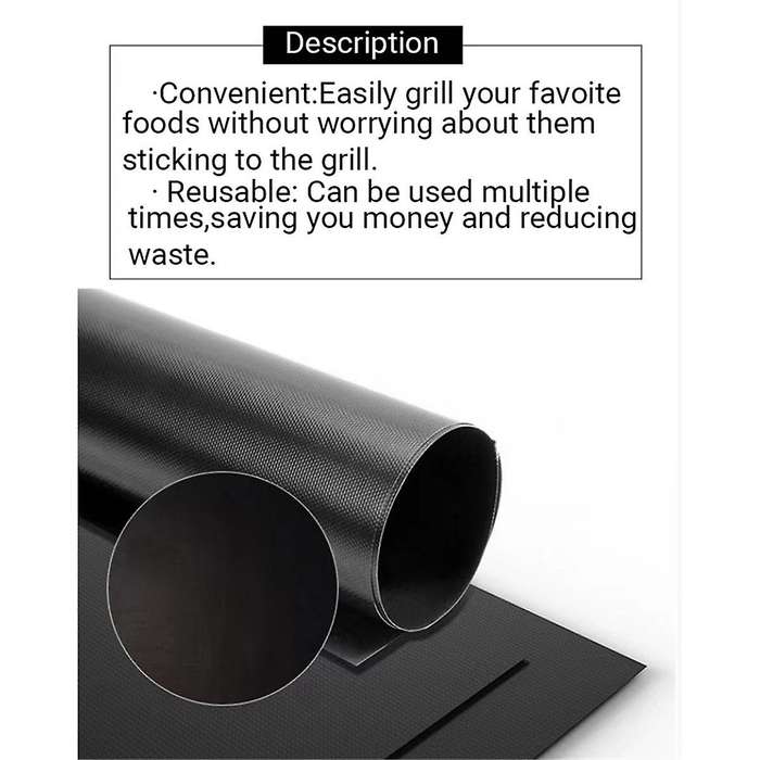 33cm X 40cm Reusable Non-Stick BBQ Grill Mat Barbecue Baking Liners Microwave Oven Tool