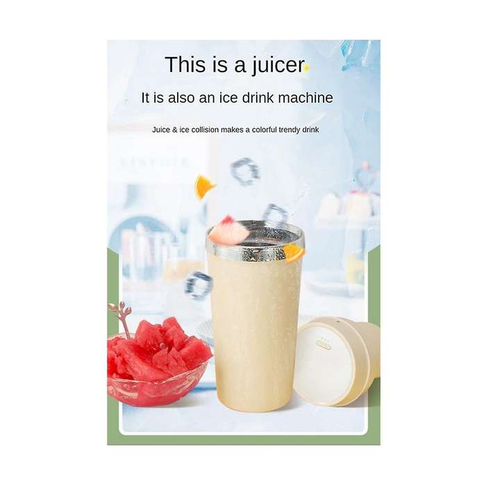 350ml Small Portable Ice Drink Juicing Cup Mini Rechargeable Juicing Cup Multifunctional Household