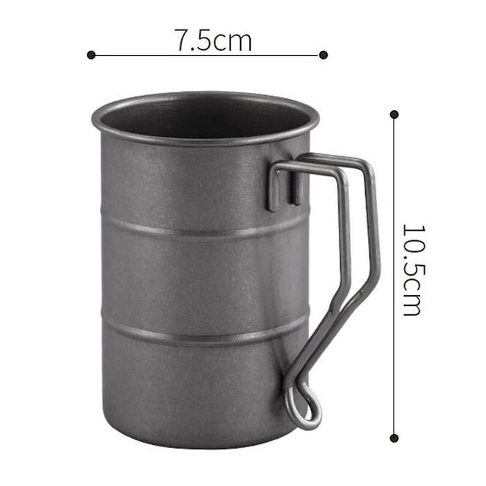 350ml/12oz Retro Industrial Style Beer Mug 304 Stainless Steel Mug,distressed Outdoor Camping Cup T