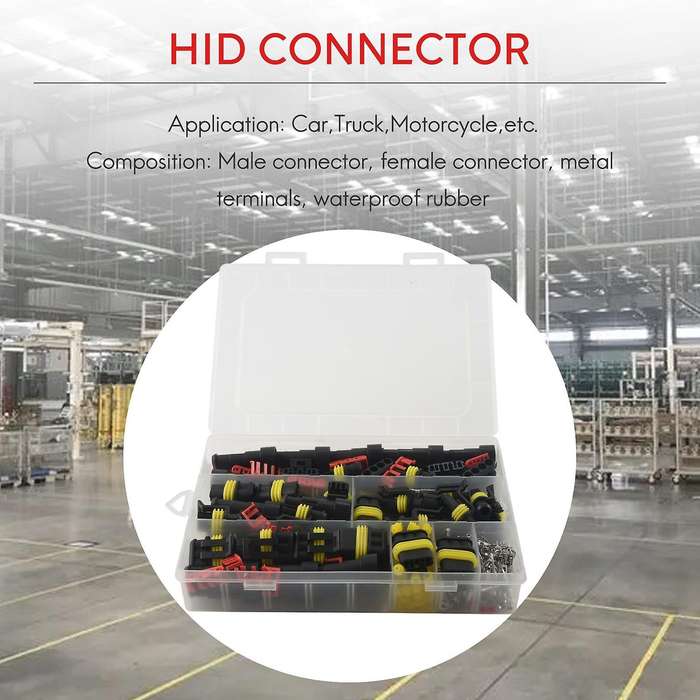 352pcs Hid Waterproof Connectors 1/2/3/4 Pin 26 Sets Car Electrical Plug Truck Harness 12a