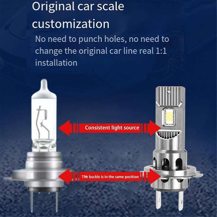35W Power H7 Socket LED Bulb Car Headlight 6000K White Light 3800LM Mini LED Light Plug and Play Bu