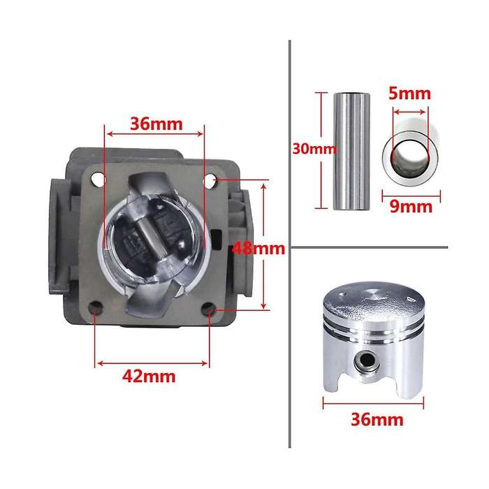 36mm Lawn Mower Cylinder Piston Kit for 1e36f-2 Tl33 Cg330 Tb33 Tu33 Grass Trimmer Cylinder Set