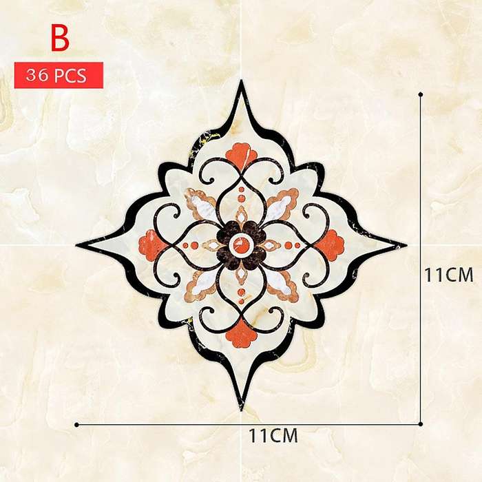 36Pcs Tile Diagonal Sticker Living Room Tile Decals Bathroom Waterproof Floor Sticker-A