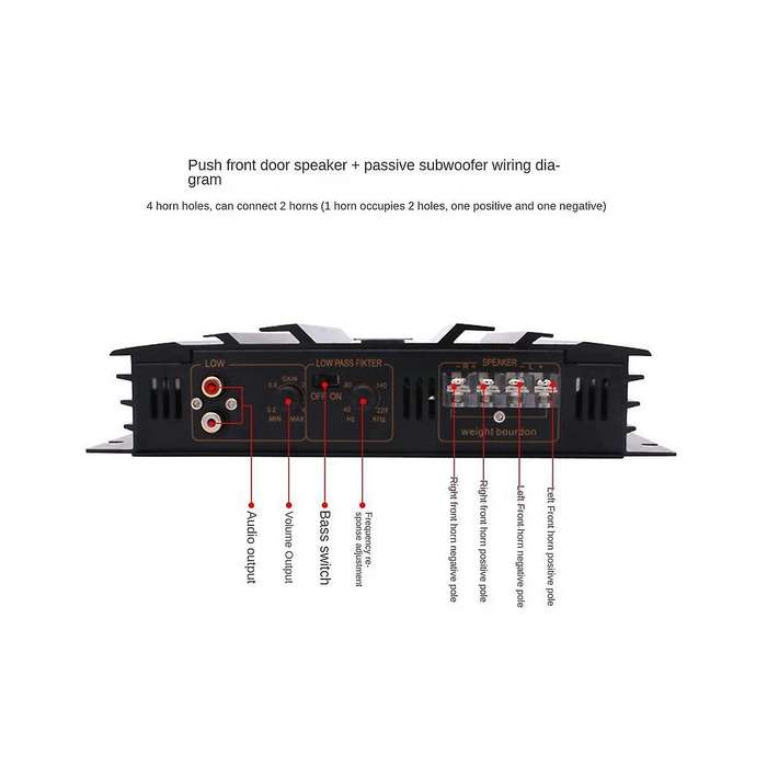 3800W High Power Car Sound Amplifier 2-Channel Car 12V Amplifier Stereo Car Audio Receiver for Car