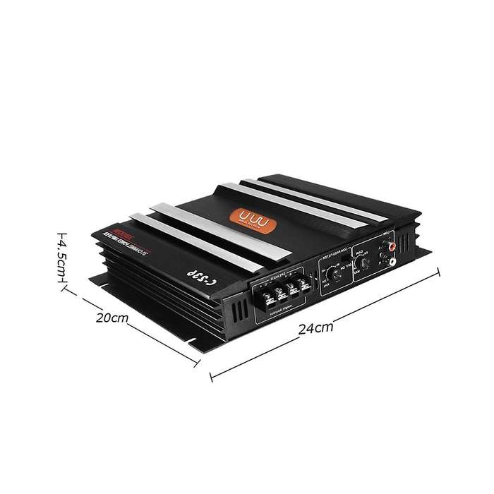 3800 W Car Amplifier 2 Channel Black Aluminum Alloy High Power Car Stereo Audio Power Amplifier for