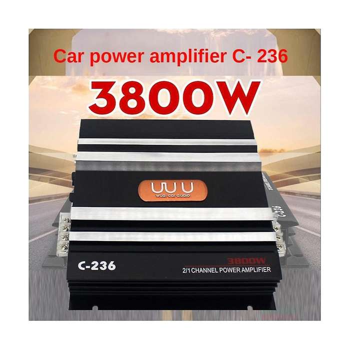 3800 W Car Amplifier 2 Channel Black Aluminum Alloy High Power Car Stereo Audio Power Amplifier for