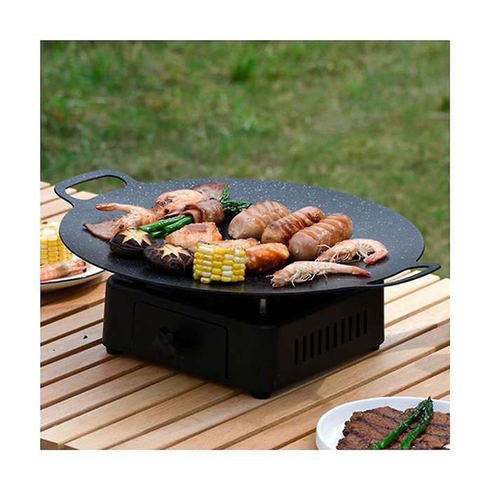 38cm Outdoor Camping Grill Plate Korean Barbecue Plate Barbecue Meat Pot Barbecue Plate Frying Plat