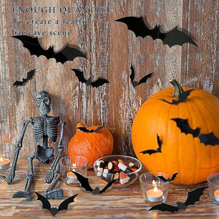 3D Black Bat Sticker Wall Decoration Halloween Party Decoration Indoor Outdoor Halloween Decoration