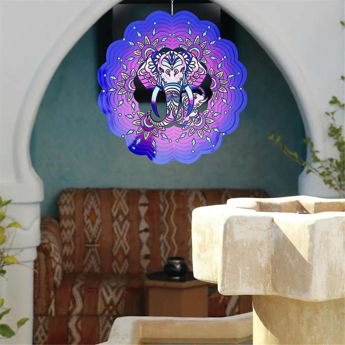 3D Hanging Wind Spinner Ornament,12Inch Metal Wind Kinetic Sculpture for Outdoor&Indoor Decor, Gard
