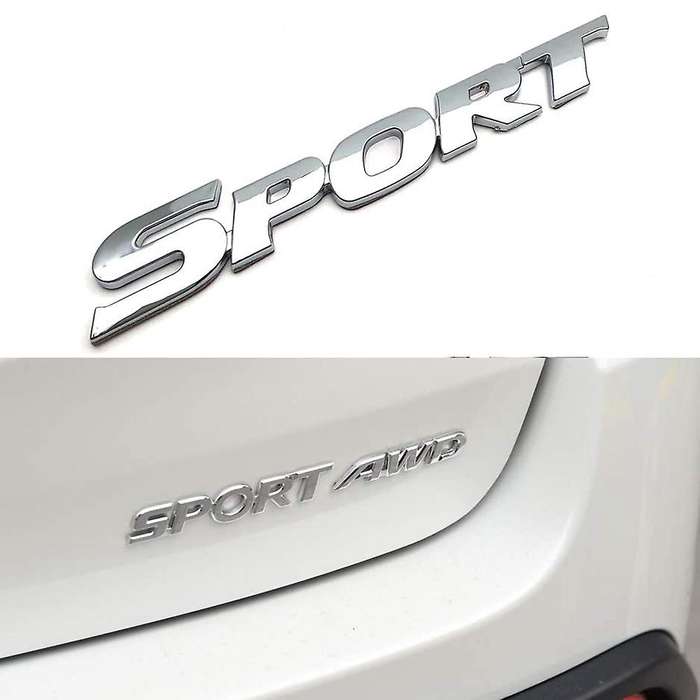 3D Metal SPORT Premium Car Side Rear Trunk Emblem Badge Decals for Any Clean Flat Surface--Silver