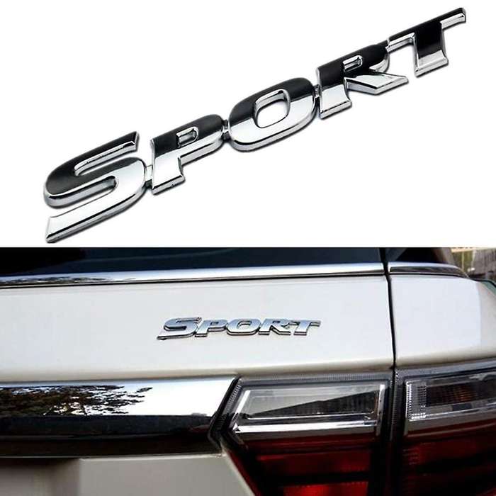 3D Metal SPORT Premium Car Side Rear Trunk Emblem Badge Decals for Any Clean Flat Surface--Silver