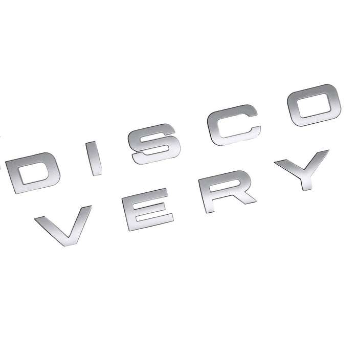 3D Matte Slive Letter DISCOVERY Car Rear Front Badge Emblem Decal Sticker for Front Hood Rear Trunk
