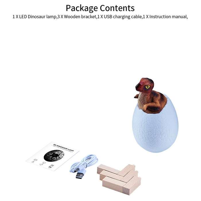 3D Night Light Oviraptor Egg Desk Lamp 3 Color Touch Cartoon Table Lamps Home Decor for Kid Birthday