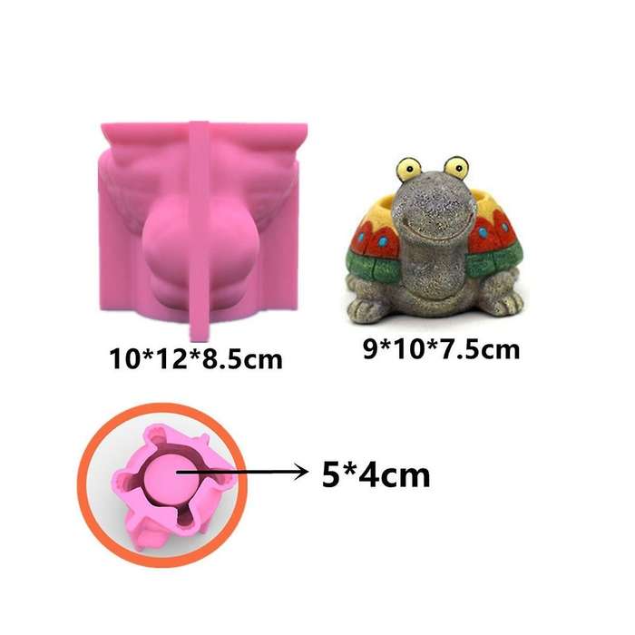 3d Silicone Flower Pot Molds Turtle Succulent Planter Concrete Molds Diy Cactus Plaster Cement Clay
