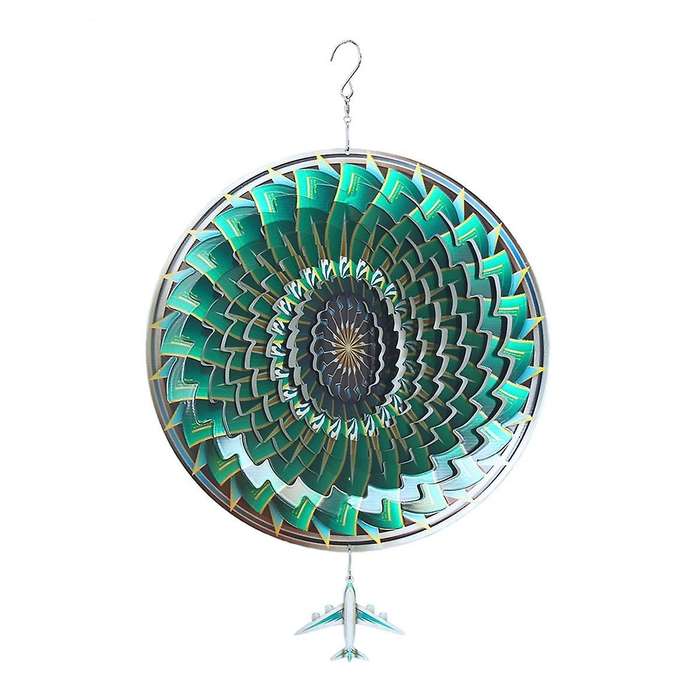 3d Wind Spinner 12inch Garden Laser Cut Hanging Wind Spinners Metal Kinetic Yard Art Deco Indoor/out