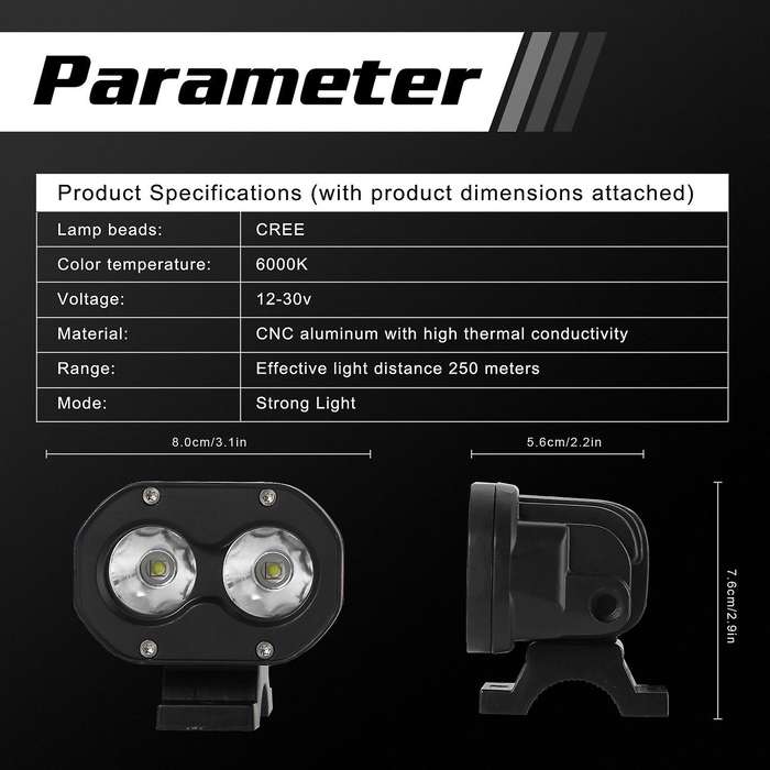 3Inch 60W LED Pods Lights, Driving Lights Fog Lights Work Light Headlights for Car Motorcycle Trucks