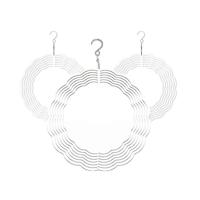 3pack 10 Inch Sublimation Wind Spinner Blanks 3d Wind Spinners Hanging Wind Spinner for Indoor Outd