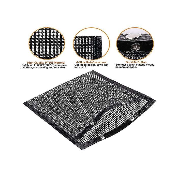 3pack Bbq Mesh Grill Bags for Outdoor Grill, Non-stick Barbecue Bags Reusable for Charcoal Gas Elec